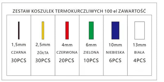 Set termoskupljajućih cijevi od 100 komada