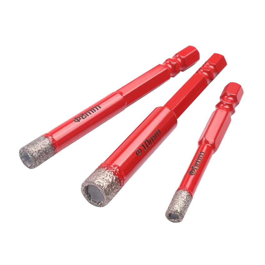 Set dijamantnih rupnih pila za kameninu, 3 dijela, HEX 6, 8, 10 mm