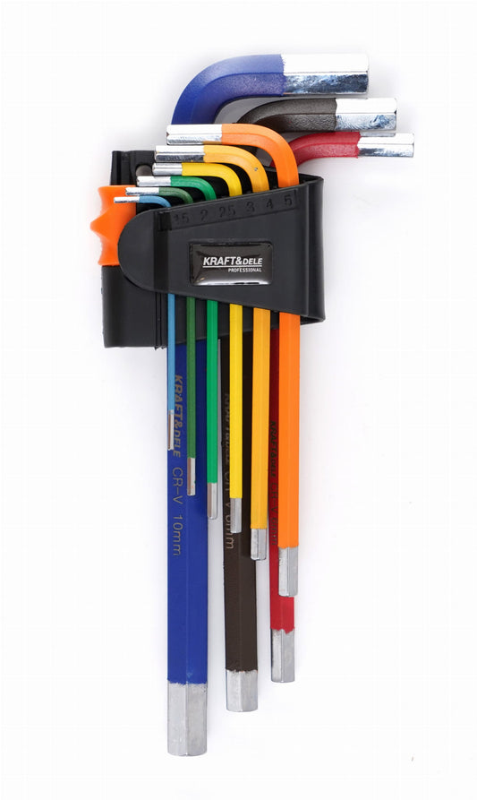 SET OBOJENIH IMBUSNIH KLJUČEVA 9 KOMADA